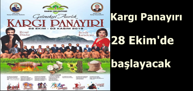 Kargı Panayırı 28 Ekim'de başlayacak