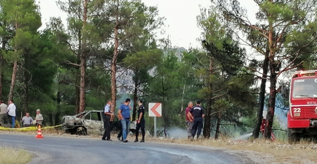 Trafik kazası orman yangınına yol açıyordu