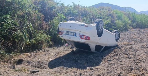 Kargı'da kontrolden çıkan otomobil tarlaya devrildi