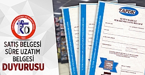 Tütün Mamulleri Satış Belgesi süresi uzatıldı