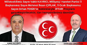 MHP’nin iftar programı 22 Mart’ta